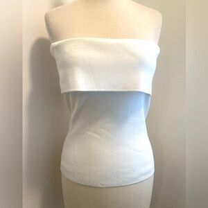 ZARA White Strapless Stretchy Top - Size L - NEW